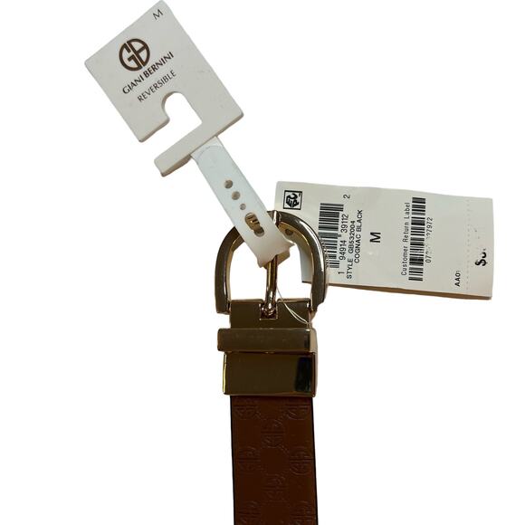 Giani‎ Bernini Reversible Belt Medium Brown Logo to Black New - Picture 4 of 5